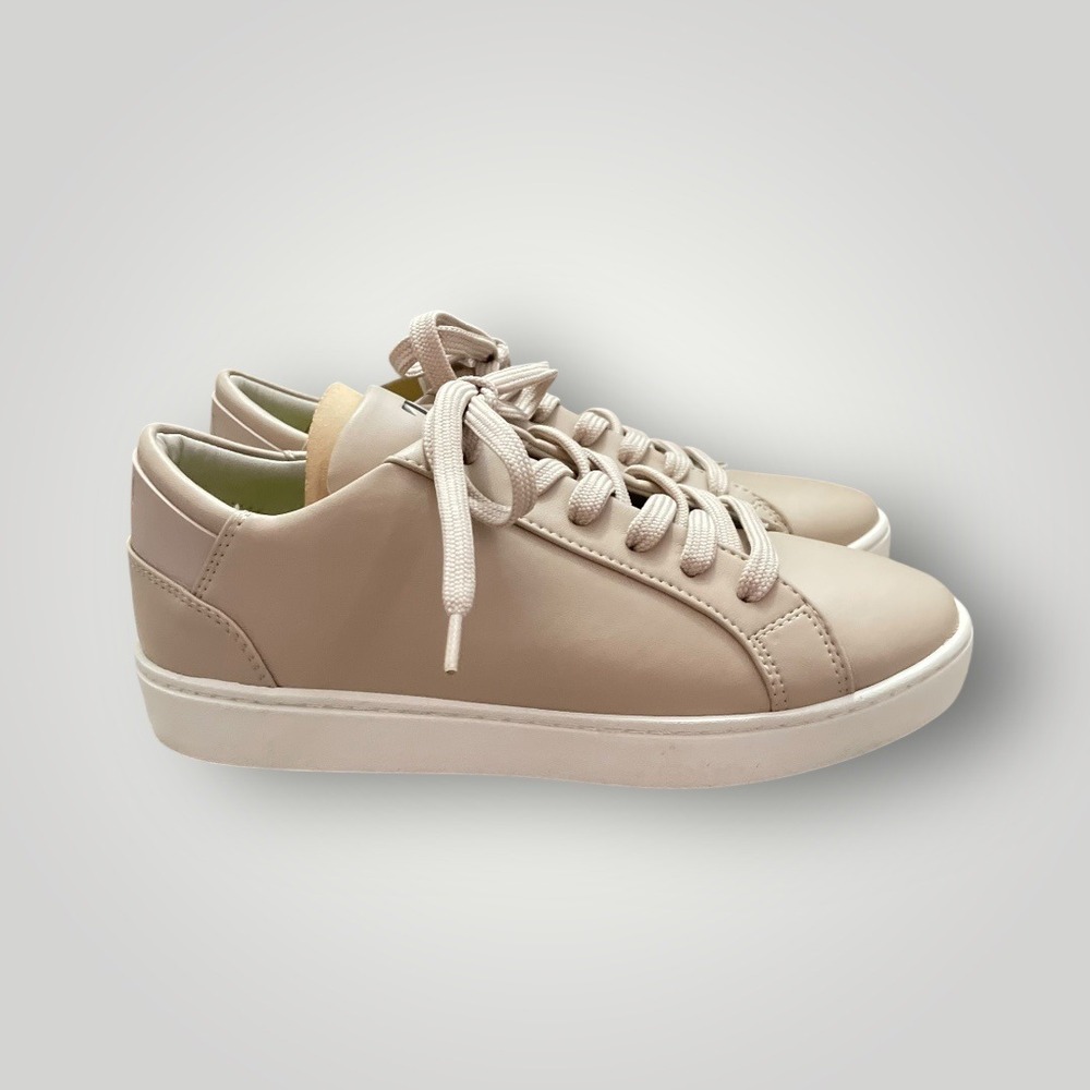Thousand Fell Vegan Leather Lace Up Low Top Sneakers Shoes 6.5‎ Women Dune Beige